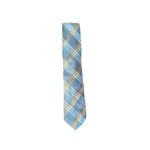 Bruno Marchesi Blue Men’s Tie With Yellow/Orange Stripes